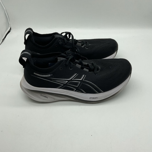 ASICS Gel Nimbus 26 Running Shoes Black White Size 9 Women's - Picture 1 of 9